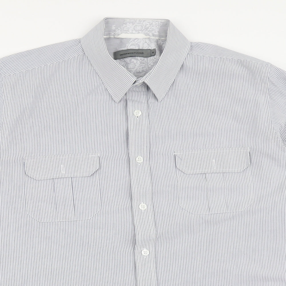 Mens UK Size M Cedar Wood State Blue  Button-Up Long Sleeve Casual Shirt
