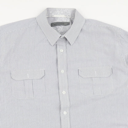 Mens UK Size M Cedar Wood State Blue  Button-Up Long Sleeve Casual Shirt