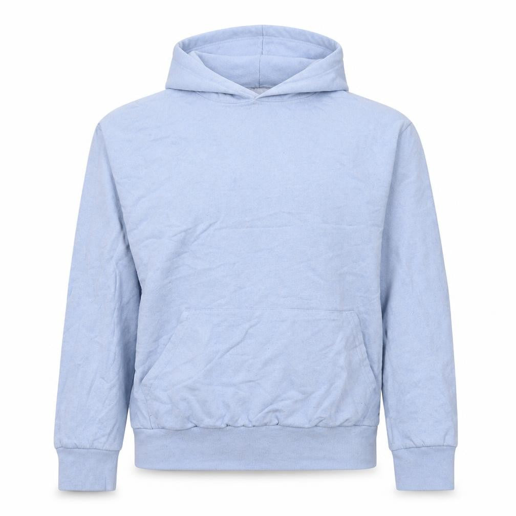Front view of I SAW IT FIRST women’s blue cotton pullover hoodie, size XS, pullover