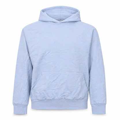 Front view of I SAW IT FIRST women’s blue cotton pullover hoodie, size XS, pullover