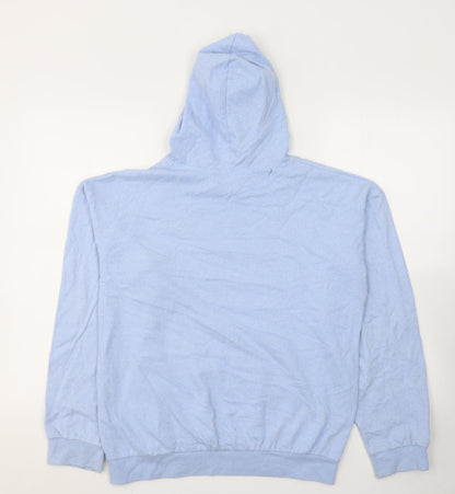 Back view of I SAW IT FIRST women’s blue cotton pullover hoodie, size XS, pullover