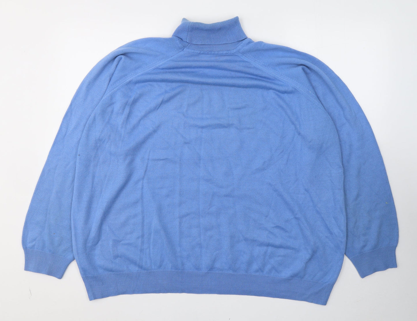 Classics Womens Blue  Acrylic Basic T-Shirt Size XL Roll Neck