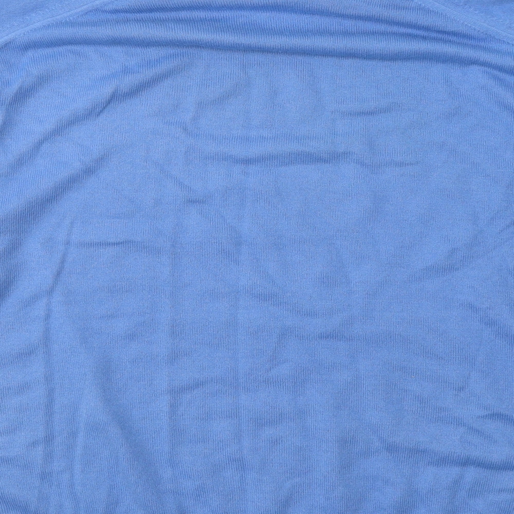 Classics Womens Blue  Acrylic Basic T-Shirt Size XL Roll Neck