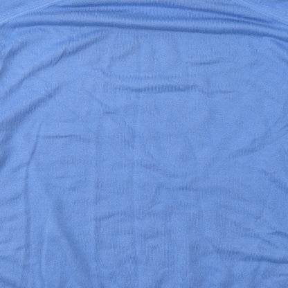 Classics Womens Blue  Acrylic Basic T-Shirt Size XL Roll Neck