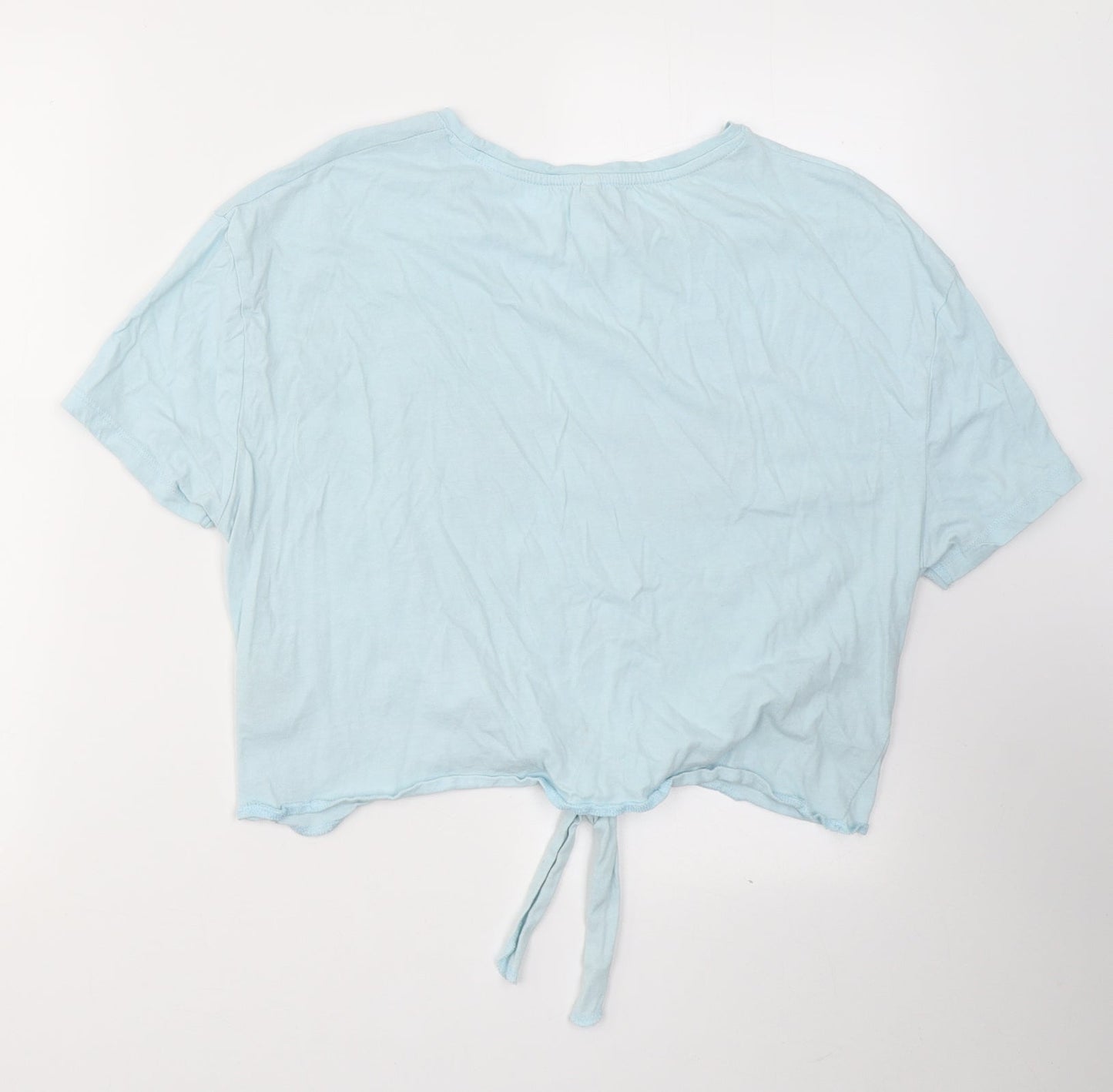 Stitch&Soul Womens Blue  Cotton Basic T-Shirt Size L Round Neck