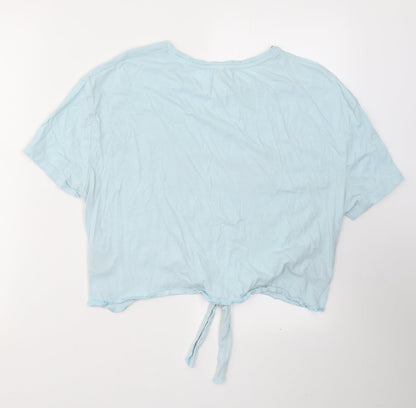 Stitch&Soul Womens Blue  Cotton Basic T-Shirt Size L Round Neck