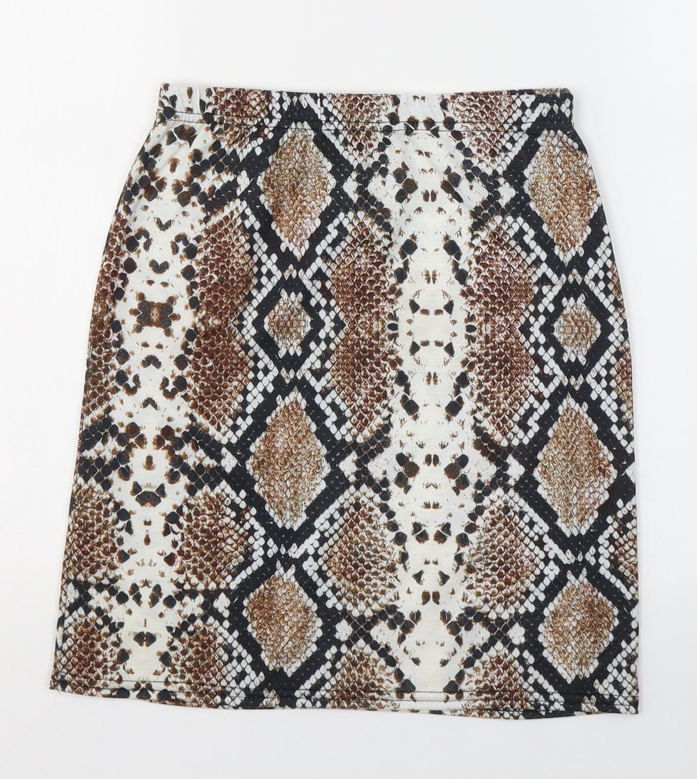 PRETTYLITTLETHING Womens Multicoloured Animal Print Polyester A-Line Skirt Size 8