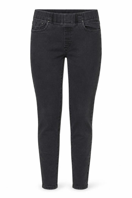 Front view of Soon women’s black cotton skinny jeans, size UK 10, 27-inch leg regular