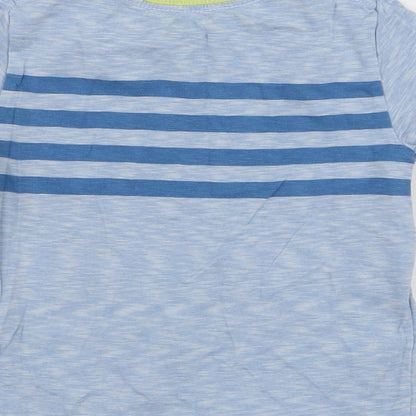 Gap Boys Blue Striped 100% Cotton Jersey T-Shirt Size 2 Years Round Neck Pullover