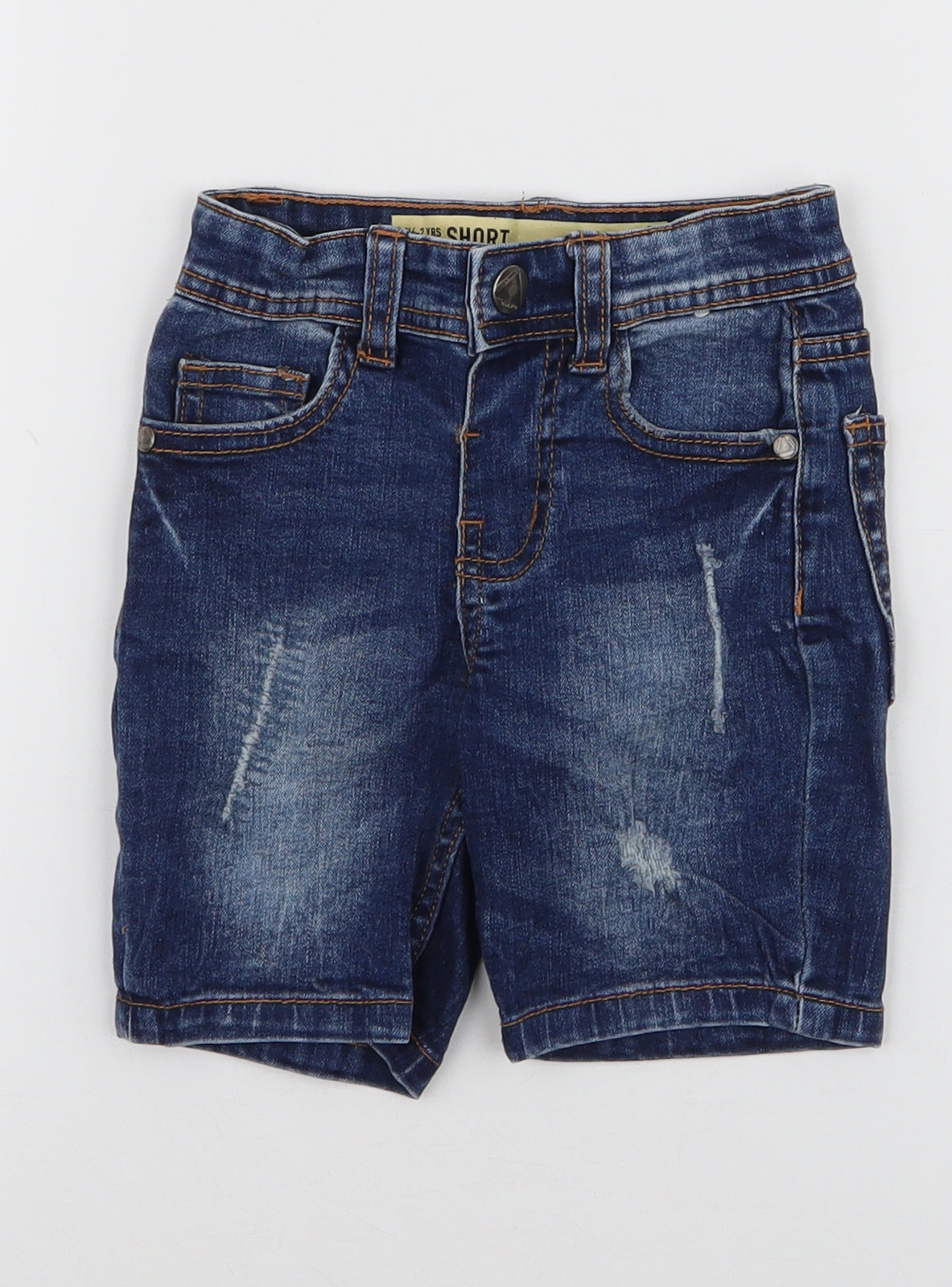 Denim & Co. Boys Blue  Cotton Cargo Trousers Size 18 Months  Button - Shorts
