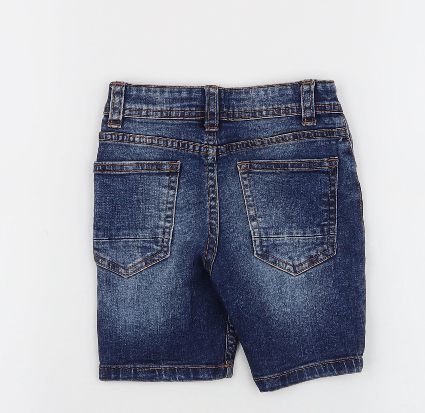 Denim & Co. Boys Blue  Cotton Cargo Trousers Size 18 Months  Button - Shorts