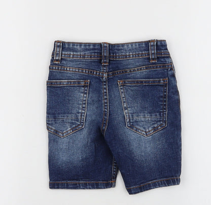Denim & Co. Boys Blue  Cotton Cargo Trousers Size 18 Months  Button - Shorts