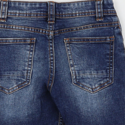 Denim & Co. Boys Blue  Cotton Cargo Trousers Size 18 Months  Button - Shorts