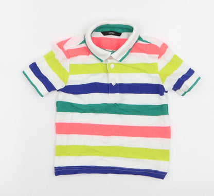 George Boys Multicoloured Striped Cotton Basic Polo Size 2-3 Years Collared Button