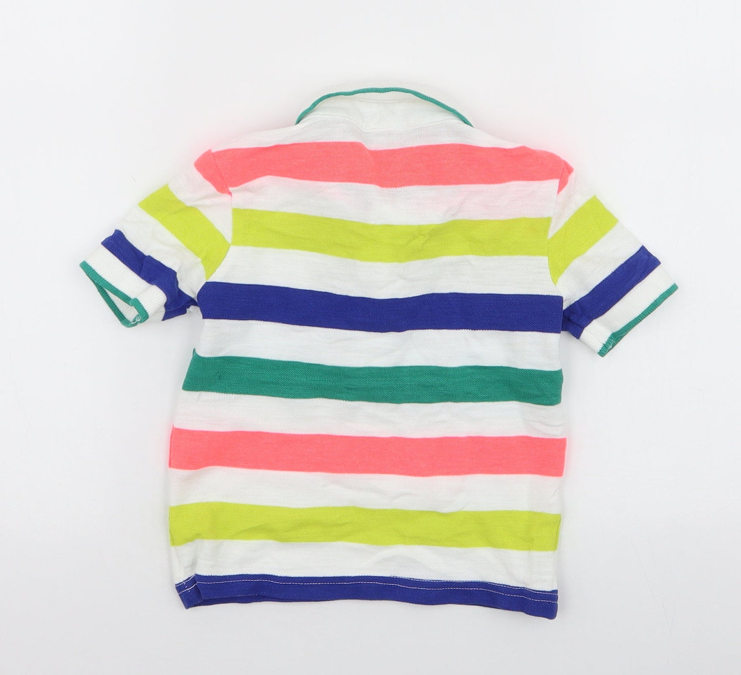 George Boys Multicoloured Striped Cotton Basic Polo Size 2-3 Years Collared Button