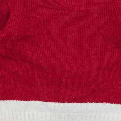 F&F Boys Red  Acrylic Pullover Jumper Size 12-18 Months  Pullover - Reindeer Christmas tree