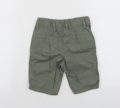 Denim & Co. Boys Green  100% Cotton Cargo Trousers Size 18-24 Months  Button - Chino