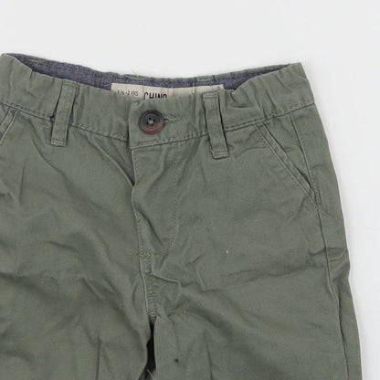 Denim & Co. Boys Green  100% Cotton Cargo Trousers Size 18-24 Months  Button - Chino
