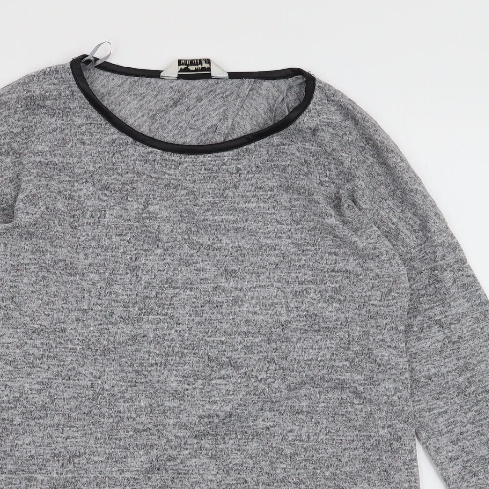 Womens UK Size 6 Miss Selfridge Grey Jersey T-Shirt