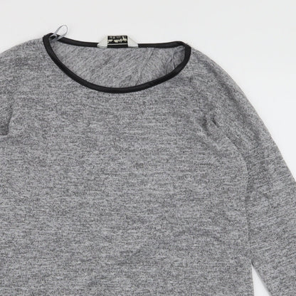 Womens UK Size 6 Miss Selfridge Grey Jersey T-Shirt