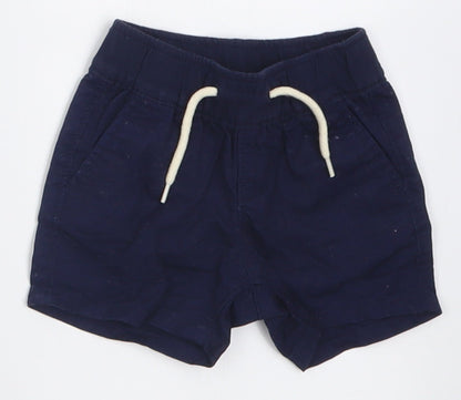 Gap Boys Blue  Cotton Cropped Trousers Size 0-3 Months  Tie
