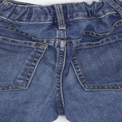 Preworn Girls Blue  Cotton Bermuda Shorts Size 6 Years  Regular Buckle