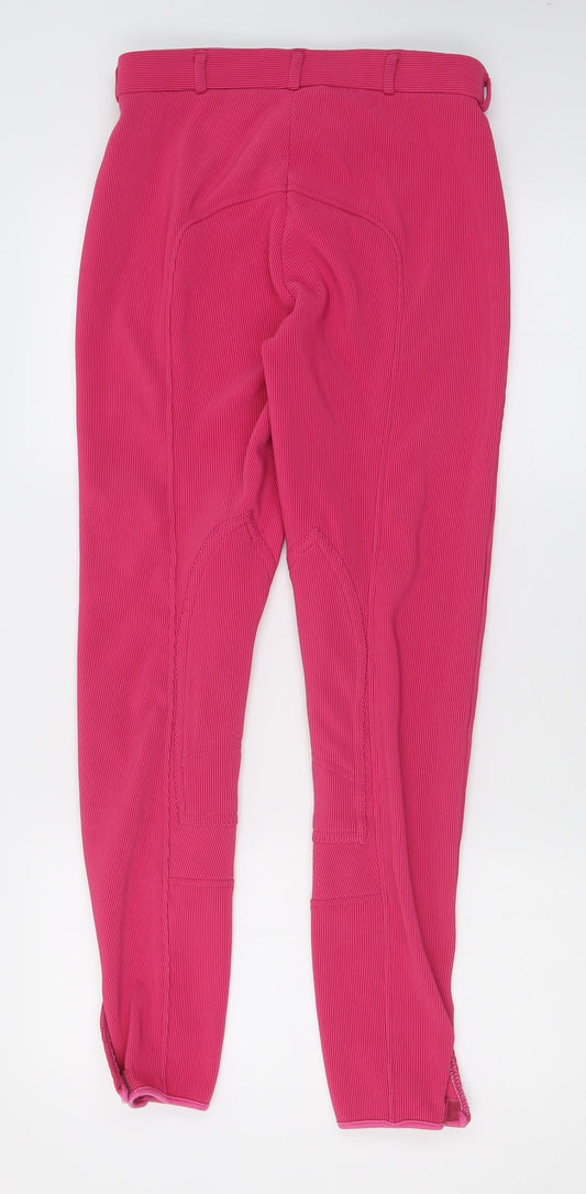 Requisite Womens Pink  Polyester Capri Trousers Size 8 L30 in Regular Button