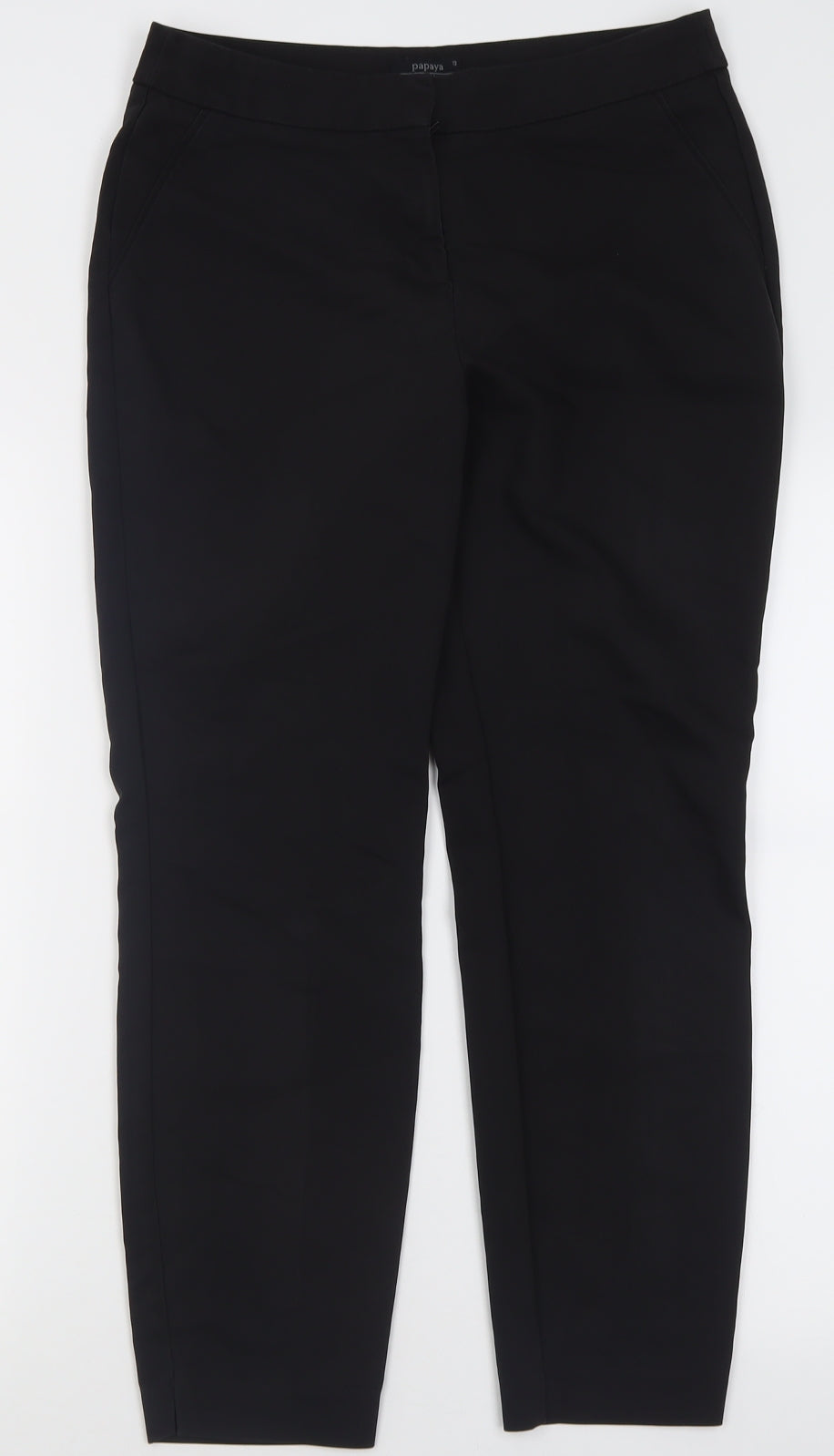 Womens UK Size 12 Papaya Regular Fit  Black Trousers