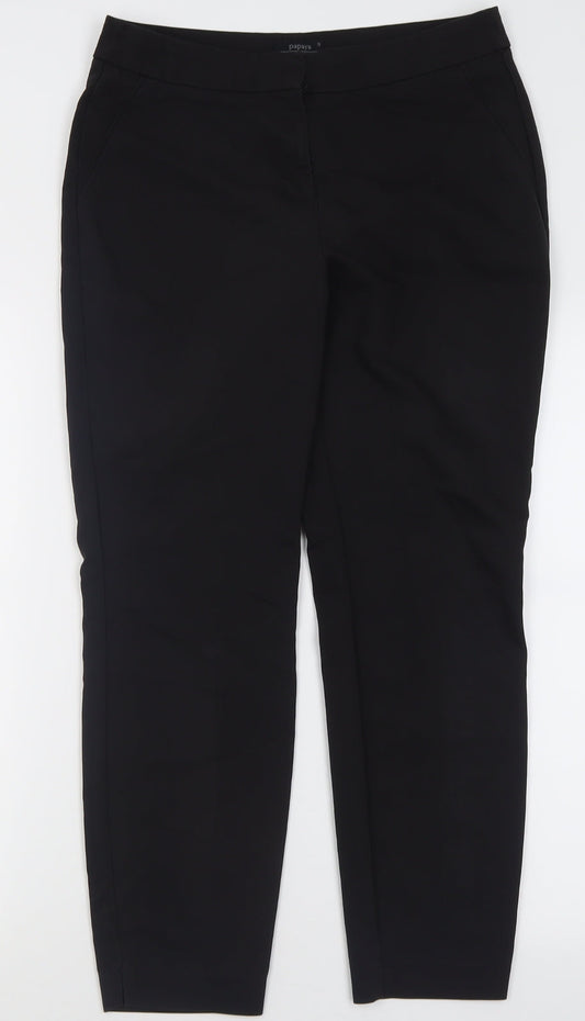 Womens UK Size 12 Papaya Regular Fit  Black Trousers