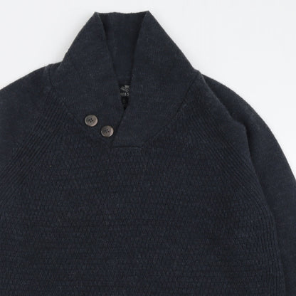 Threadbare Mens Grey V-Neck  Acrylic Pullover Jumper Size L