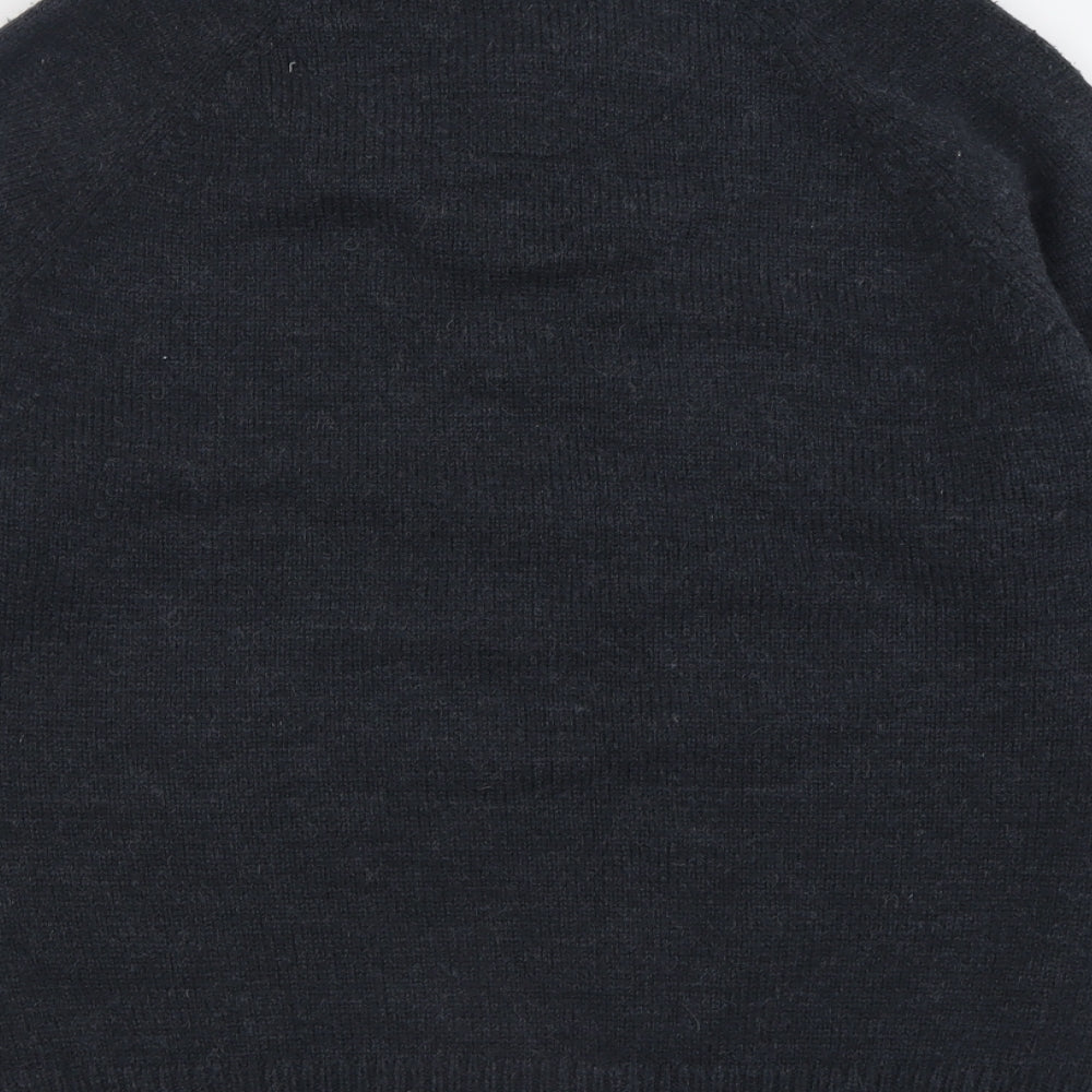 Threadbare Mens Grey V-Neck  Acrylic Pullover Jumper Size L