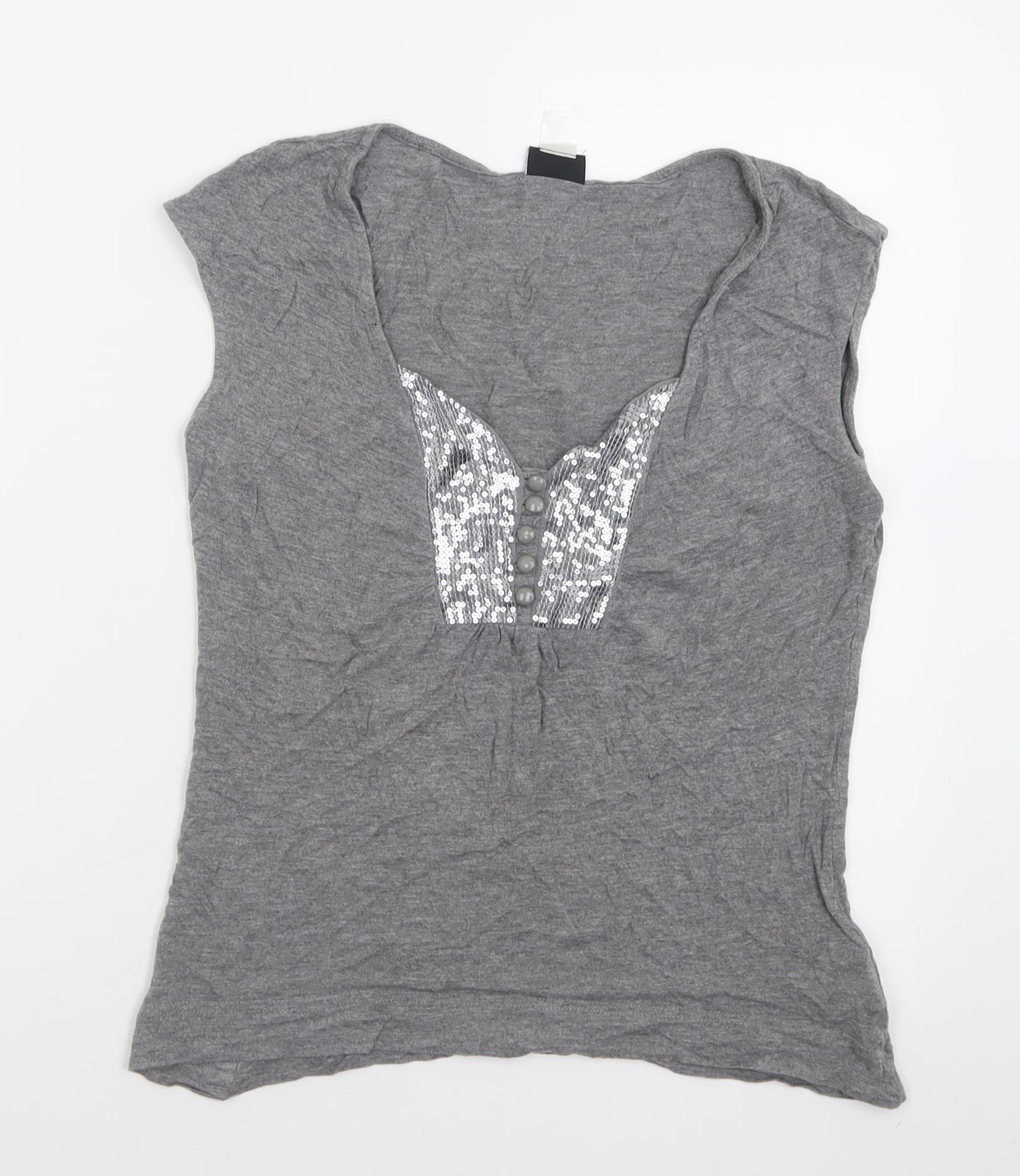 Womens UK Size M H&M Grey Basic T-Shirt