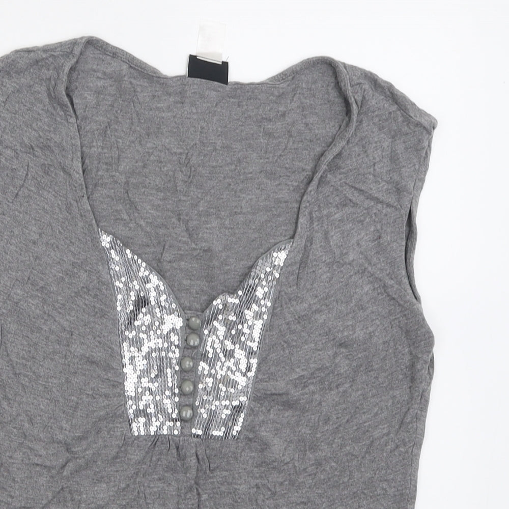 Womens UK Size M H&M Grey Basic T-Shirt