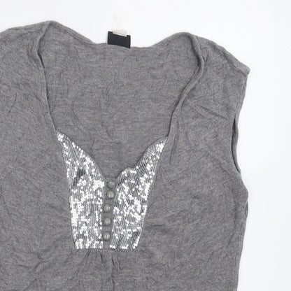 Womens UK Size M H&M Grey Basic T-Shirt