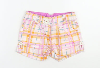 NEXT Girls Multicoloured Plaid Cotton Chino Shorts Size 3 Years  Regular Zip