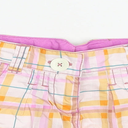 NEXT Girls Multicoloured Plaid Cotton Chino Shorts Size 3 Years  Regular Zip