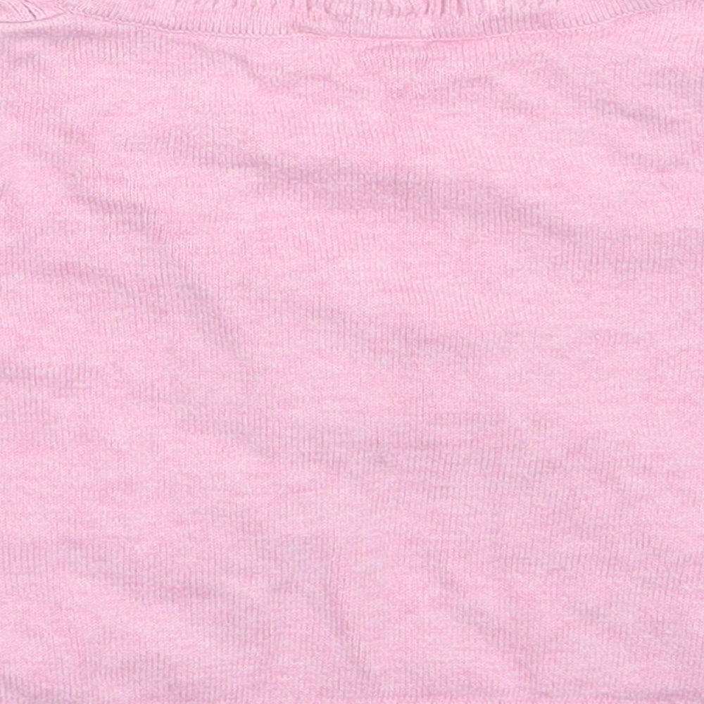 Cherokee Girls Pink V-Neck  Cotton Shrug Jumper Size 6-7 Years  Button
