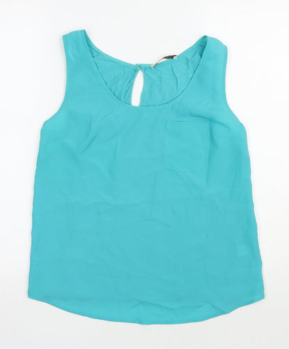 Womens UK Size M Oasis Blue Basic Blouse