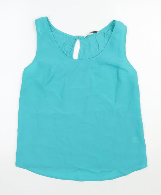 Womens UK Size M Oasis Blue Basic Blouse