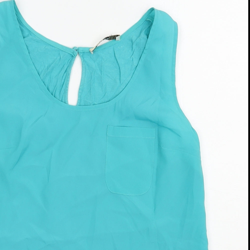 Womens UK Size M Oasis Blue Basic Blouse