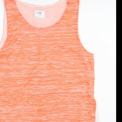 Womens UK Size M Wallis Orange Basic Blouse
