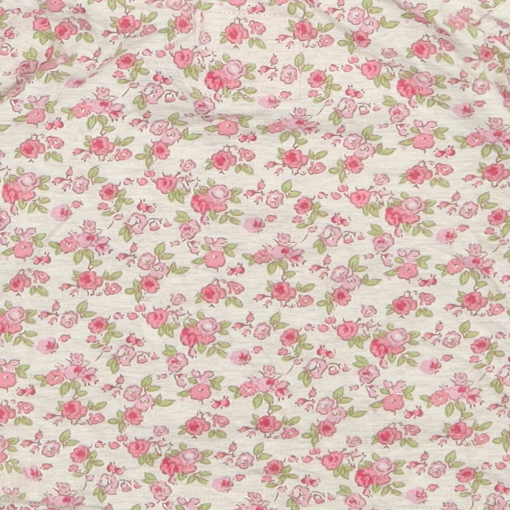 NEXT Girls Multicoloured Floral 100% Cotton Basic T-Shirt Size 3-6 Months Round Neck Pullover