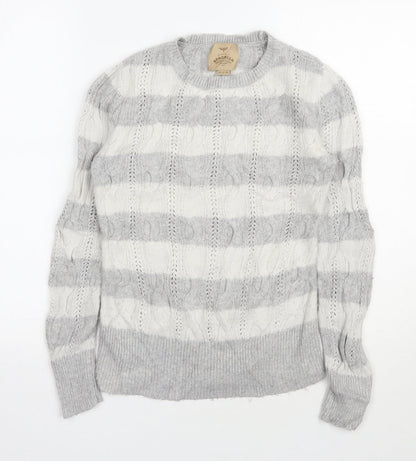 Womens UK Size 12 Aphorism Grey Pullover Jumper