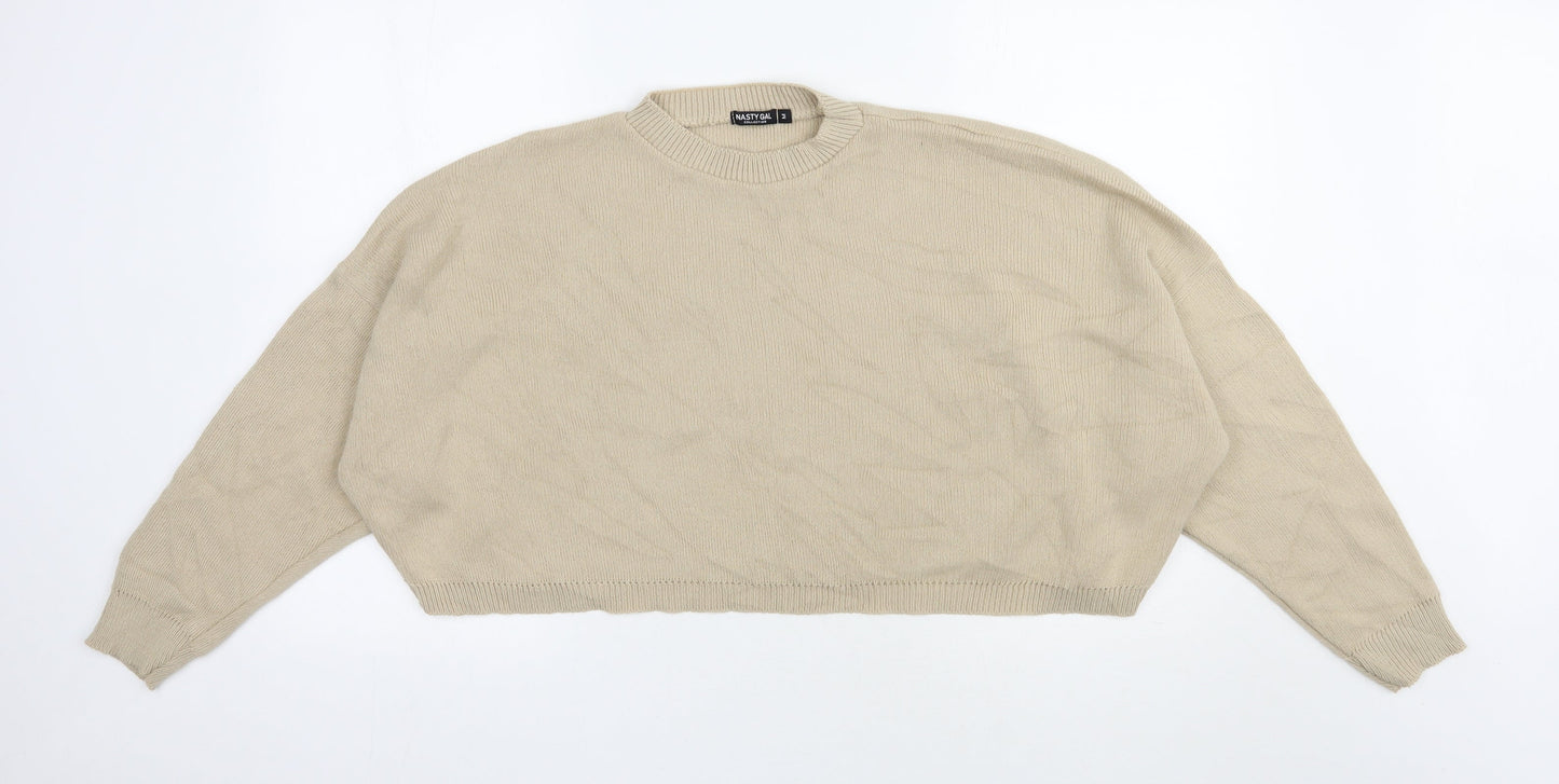 Womens UK Size M Nasty Gal Beige Pullover Jumper
