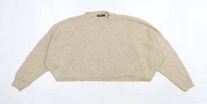 Womens UK Size M Nasty Gal Beige Pullover Jumper