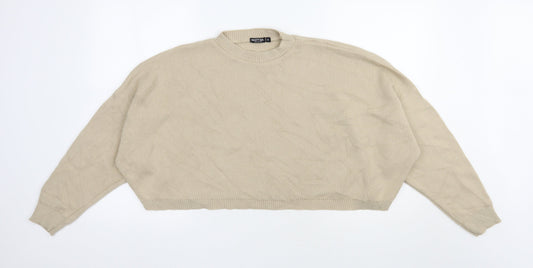 Womens UK Size M Nasty Gal Beige Pullover Jumper