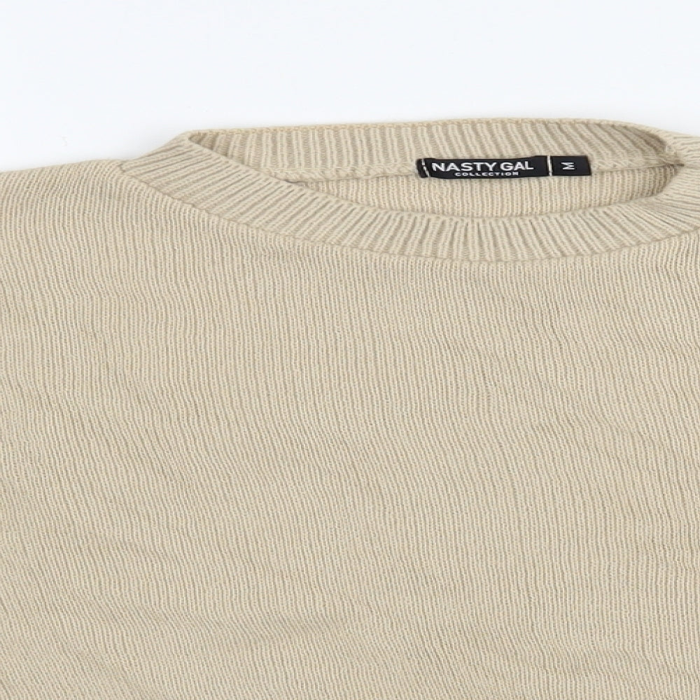 Womens UK Size M Nasty Gal Beige Pullover Jumper
