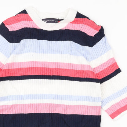 Womens UK Size 10 Marks and Spencer Multicoloured Basic T-Shirt