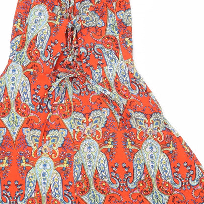 Glamorous Womens Multicoloured Paisley Polyester Camisole Tank Size M V-Neck