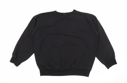 Additional front view of New Look women’s black cotton pullover sweatshirt, size S